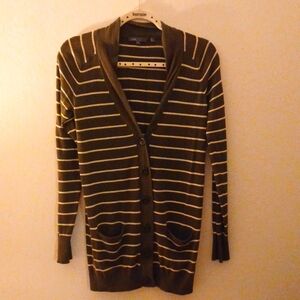 Vince Green and Cream Carnigan Sweater